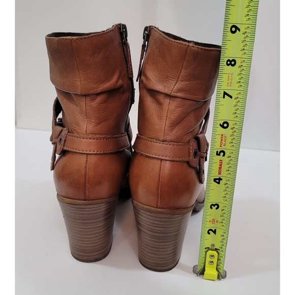 Tamaris Tora Germany Brown Soft Leather Chestnut Heeled Zip Ankle Boots Sz.8.5 - Picture 3 of 11